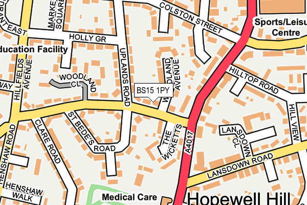 BS15 1PY map - OS OpenMap – Local (Ordnance Survey)