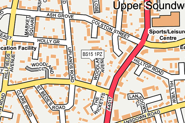 BS15 1PZ map - OS OpenMap – Local (Ordnance Survey)