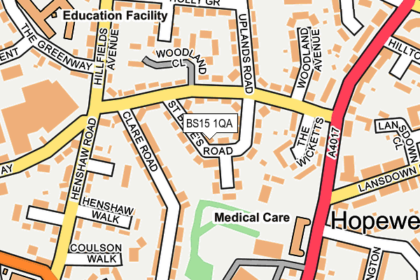 BS15 1QA map - OS OpenMap – Local (Ordnance Survey)