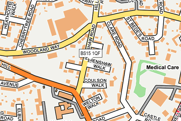 BS15 1QF map - OS OpenMap – Local (Ordnance Survey)