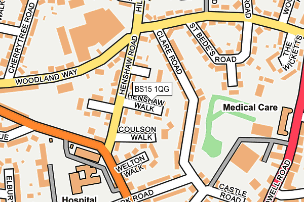 BS15 1QG map - OS OpenMap – Local (Ordnance Survey)