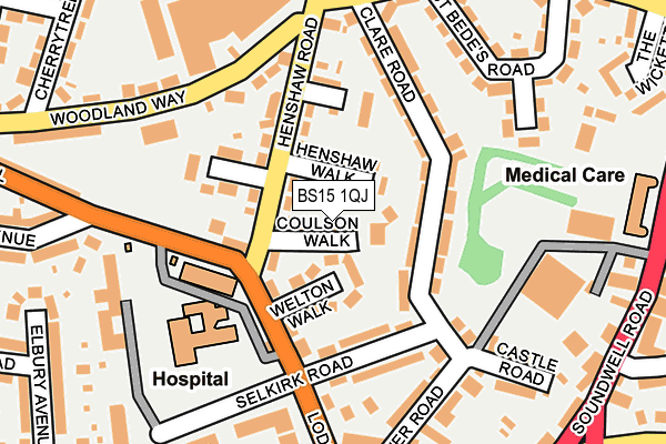BS15 1QJ map - OS OpenMap – Local (Ordnance Survey)