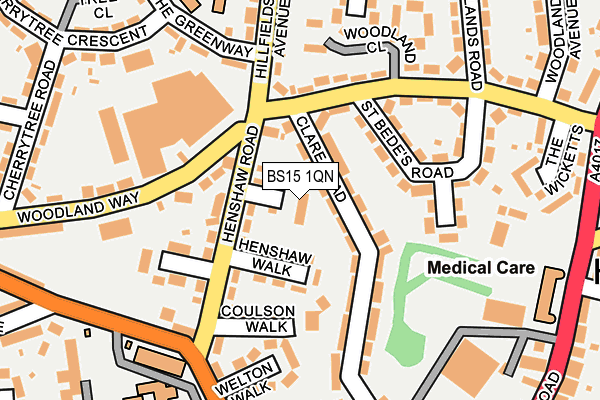 BS15 1QN map - OS OpenMap – Local (Ordnance Survey)