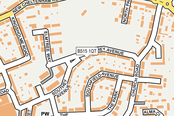 BS15 1QT map - OS OpenMap – Local (Ordnance Survey)