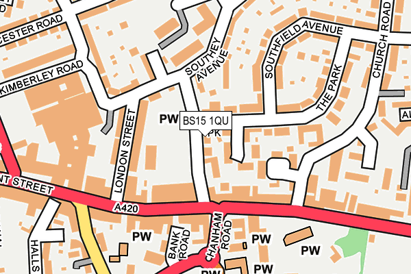 BS15 1QU map - OS OpenMap – Local (Ordnance Survey)