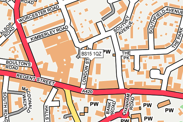 BS15 1QZ map - OS OpenMap – Local (Ordnance Survey)