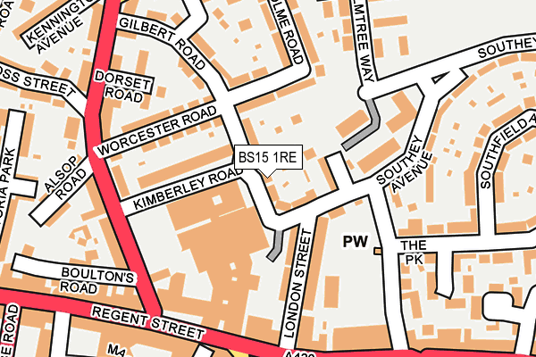 BS15 1RE map - OS OpenMap – Local (Ordnance Survey)