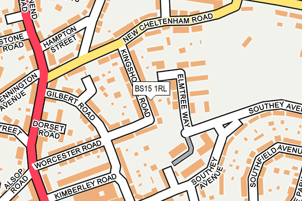 BS15 1RL map - OS OpenMap – Local (Ordnance Survey)
