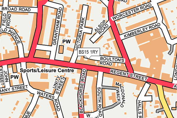 BS15 1RY map - OS OpenMap – Local (Ordnance Survey)