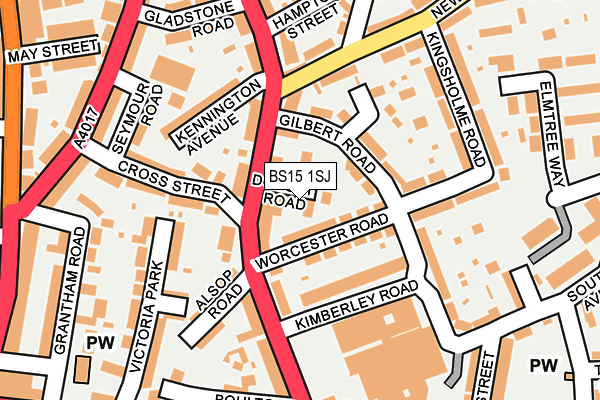 BS15 1SJ map - OS OpenMap – Local (Ordnance Survey)