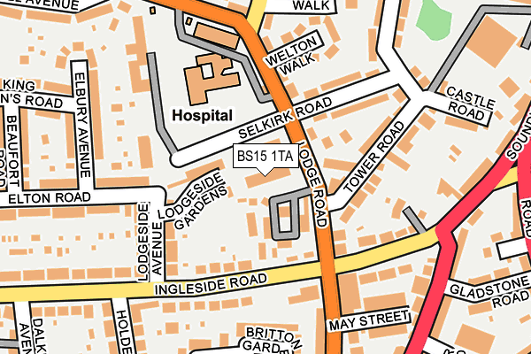 BS15 1TA map - OS OpenMap – Local (Ordnance Survey)