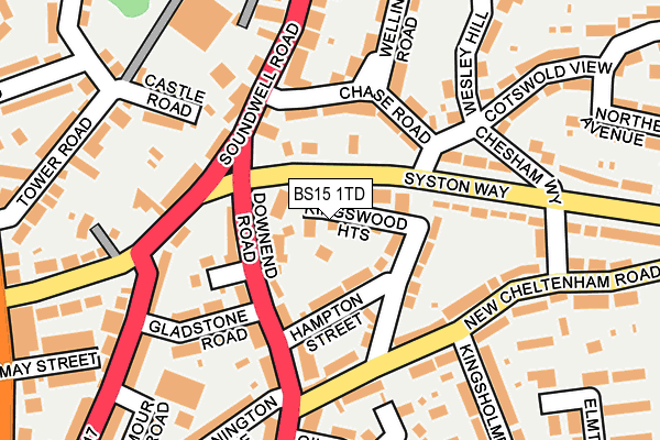 BS15 1TD map - OS OpenMap – Local (Ordnance Survey)