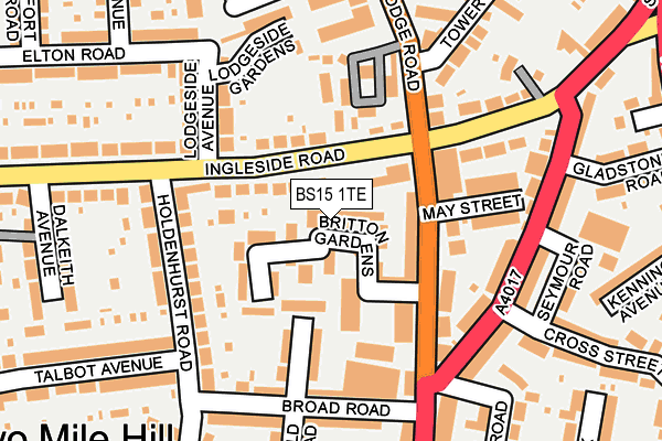 BS15 1TE map - OS OpenMap – Local (Ordnance Survey)