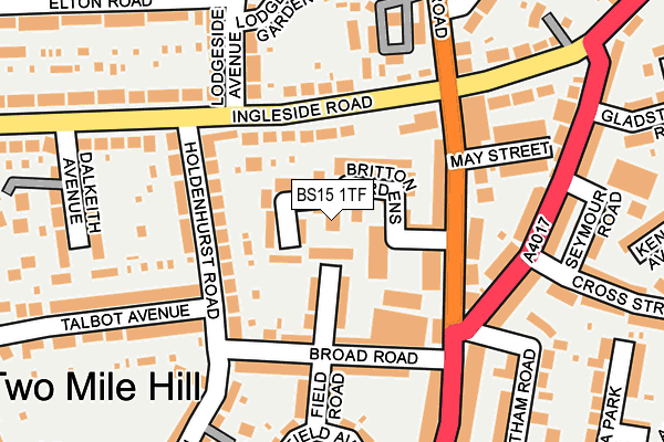 BS15 1TF map - OS OpenMap – Local (Ordnance Survey)