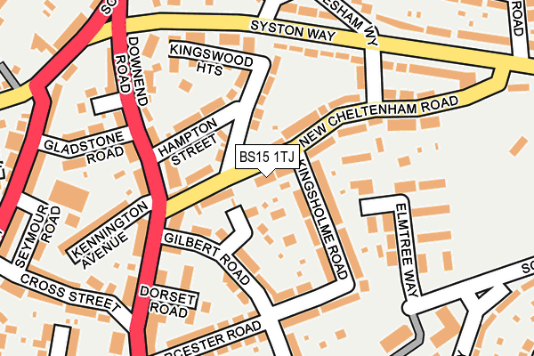 BS15 1TJ map - OS OpenMap – Local (Ordnance Survey)