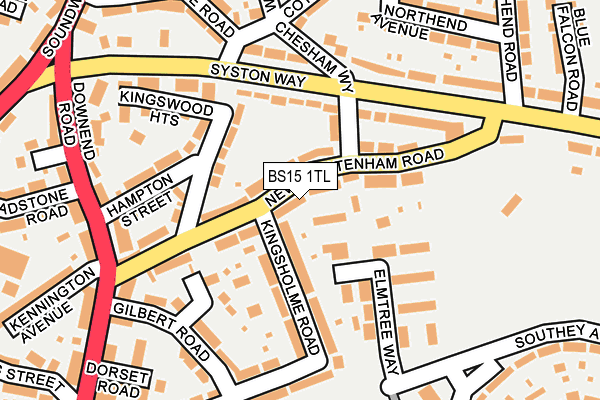 BS15 1TL map - OS OpenMap – Local (Ordnance Survey)