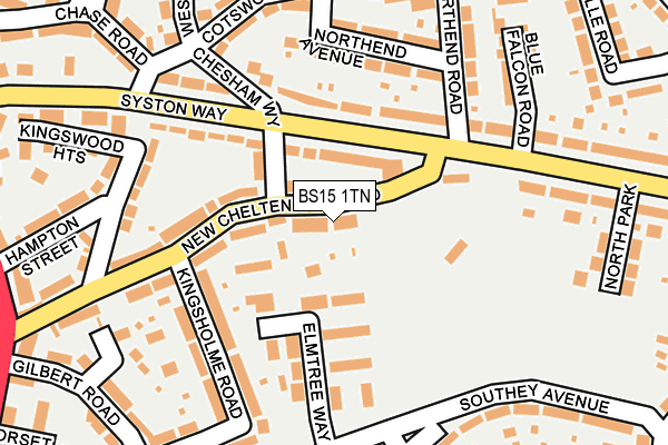 BS15 1TN map - OS OpenMap – Local (Ordnance Survey)