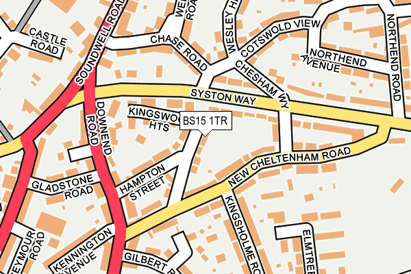 BS15 1TR map - OS OpenMap – Local (Ordnance Survey)