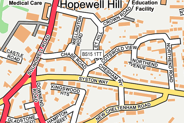BS15 1TT map - OS OpenMap – Local (Ordnance Survey)