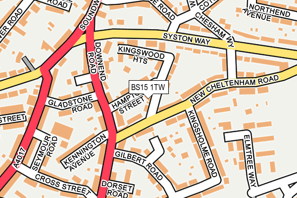 BS15 1TW map - OS OpenMap – Local (Ordnance Survey)