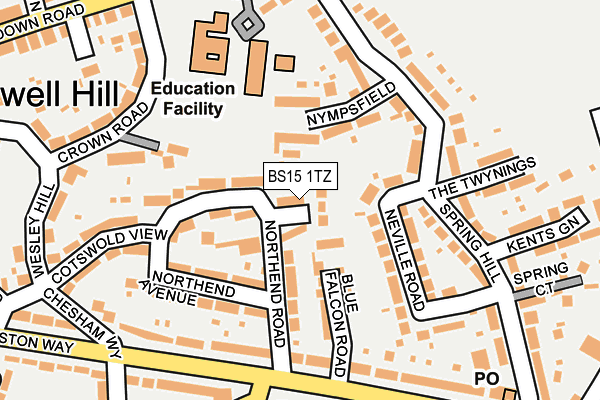 BS15 1TZ map - OS OpenMap – Local (Ordnance Survey)