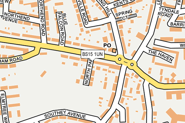 BS15 1UN map - OS OpenMap – Local (Ordnance Survey)