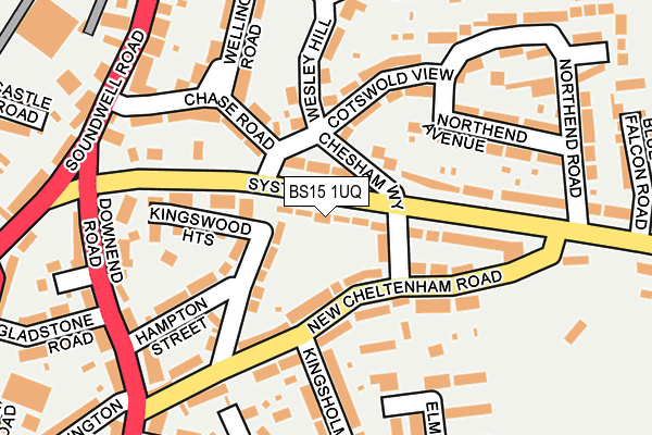 BS15 1UQ map - OS OpenMap – Local (Ordnance Survey)