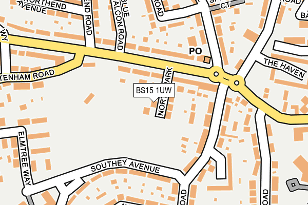BS15 1UW map - OS OpenMap – Local (Ordnance Survey)