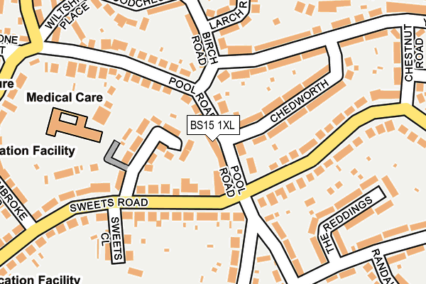BS15 1XL map - OS OpenMap – Local (Ordnance Survey)