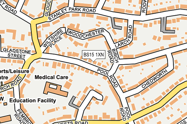 BS15 1XN map - OS OpenMap – Local (Ordnance Survey)