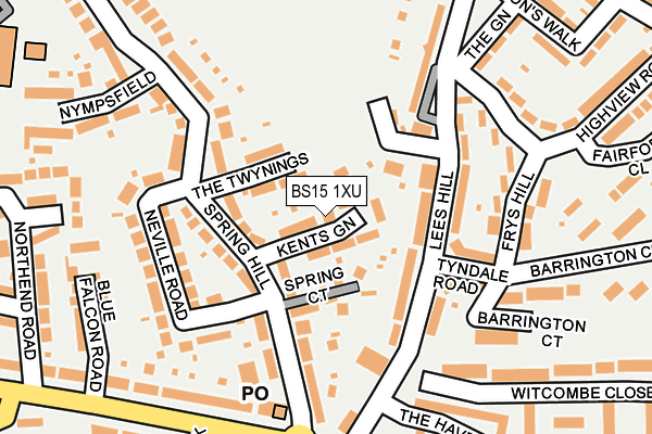 BS15 1XU map - OS OpenMap – Local (Ordnance Survey)