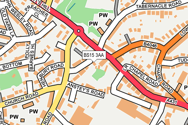BS15 3AA map - OS OpenMap – Local (Ordnance Survey)
