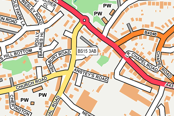BS15 3AB map - OS OpenMap – Local (Ordnance Survey)