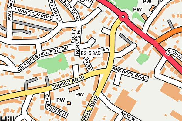 BS15 3AD map - OS OpenMap – Local (Ordnance Survey)