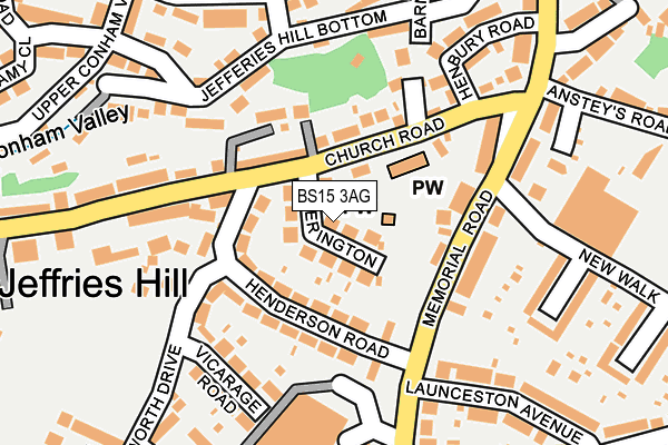 BS15 3AG map - OS OpenMap – Local (Ordnance Survey)