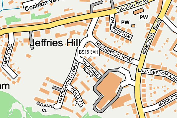 BS15 3AH map - OS OpenMap – Local (Ordnance Survey)