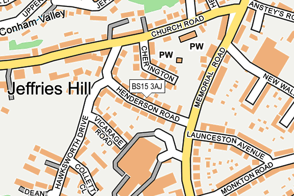 BS15 3AJ map - OS OpenMap – Local (Ordnance Survey)