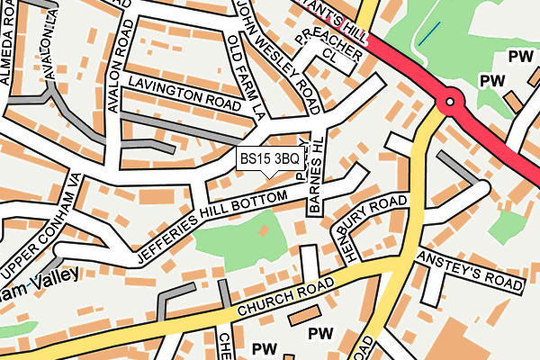 BS15 3BQ map - OS OpenMap – Local (Ordnance Survey)