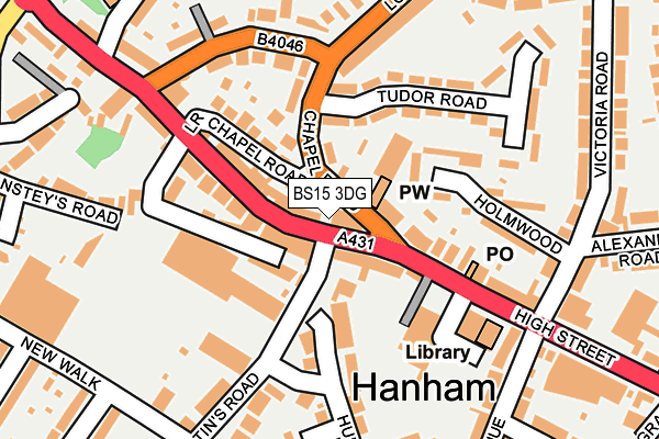 BS15 3DG map - OS OpenMap – Local (Ordnance Survey)