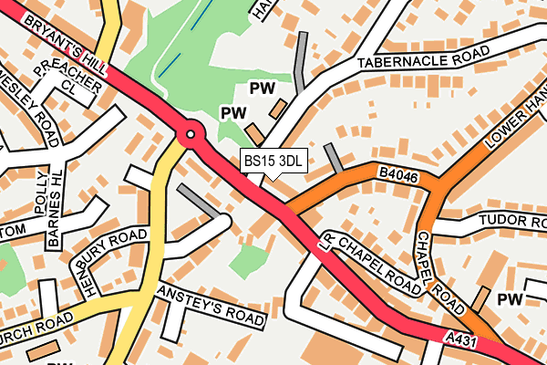 BS15 3DL map - OS OpenMap – Local (Ordnance Survey)