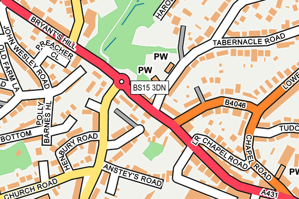 BS15 3DN map - OS OpenMap – Local (Ordnance Survey)
