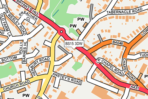 BS15 3DW map - OS OpenMap – Local (Ordnance Survey)