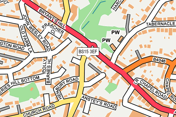 BS15 3EF map - OS OpenMap – Local (Ordnance Survey)