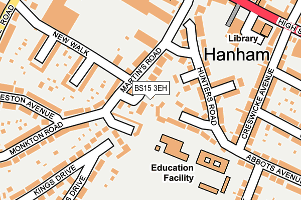 BS15 3EH map - OS OpenMap – Local (Ordnance Survey)
