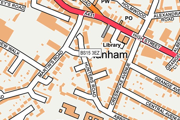 BS15 3EZ map - OS OpenMap – Local (Ordnance Survey)