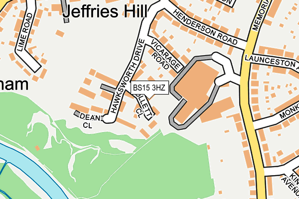 BS15 3HZ map - OS OpenMap – Local (Ordnance Survey)