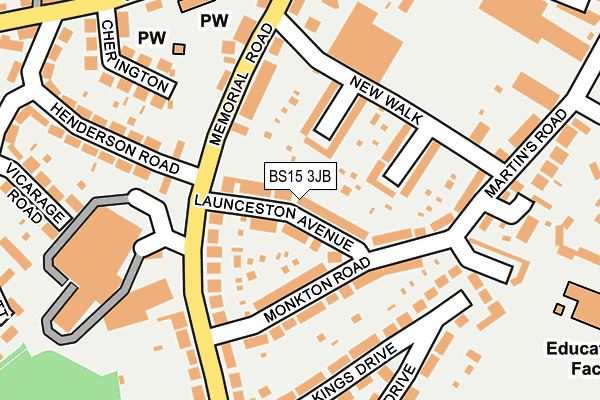 BS15 3JB map - OS OpenMap – Local (Ordnance Survey)