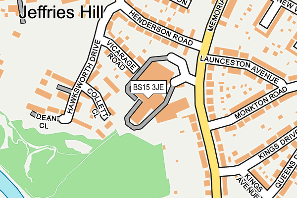 BS15 3JE map - OS OpenMap – Local (Ordnance Survey)
