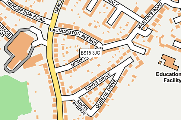 BS15 3JG map - OS OpenMap – Local (Ordnance Survey)