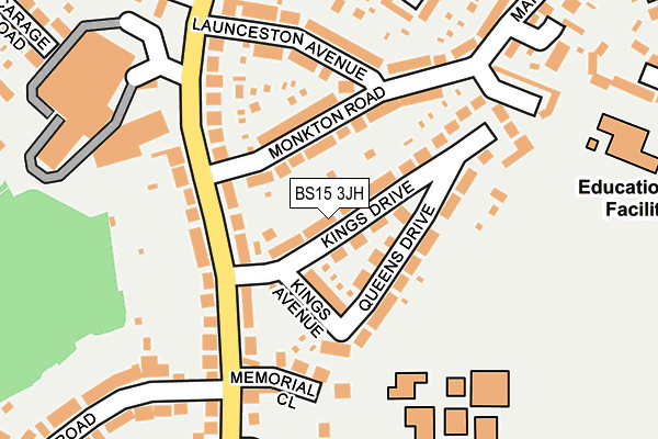 BS15 3JH map - OS OpenMap – Local (Ordnance Survey)